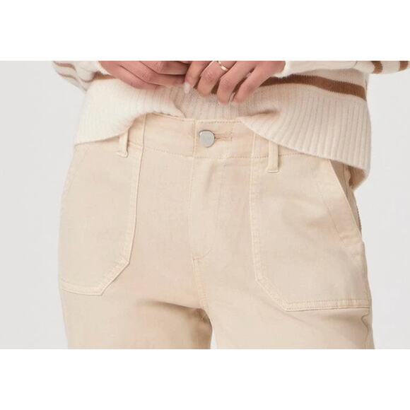 Paige Mayslie Straight Ankle Jeans | Womens 34, Vtg Warm Sand NEW - Picture 3 of 15